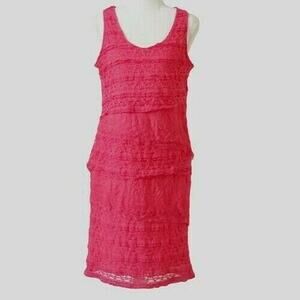 Michael Edwards - FUCHSIA LACE DRESS - Size L